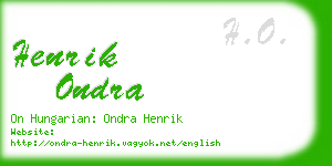 henrik ondra business card